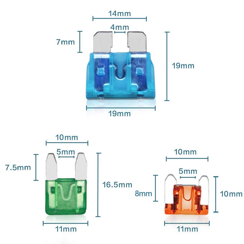vrupin 282Pcs-Car Fuses Assortment Kit,Blade-Type Automotive Fuses,Automotive Fuses-Standard&Mini&Low Profile Mini(2A/5A/7.5A/10A/15A/20A/25A/30A),Replacement Fuses for Car/RV/Truck/Motorcycle - Image 2